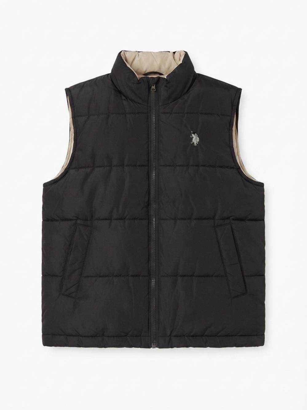 U.S. Polo Assn. Black Quilted Puffer Vest Size S
